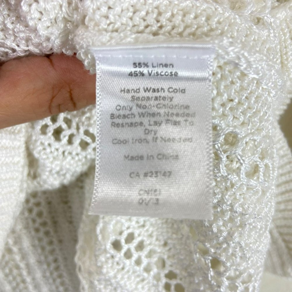 Talbots White 3/4 Sleeve Sweater Boat Neck Size Medium - Picture 9 of 9